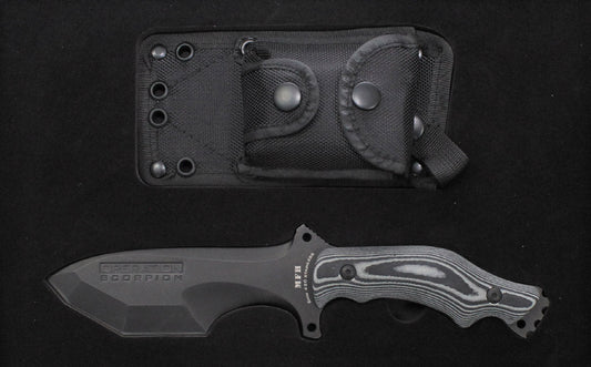 Cuțit "Operation Scorpion" Negru MFH - Lamă Tanto, Mâner Micarta