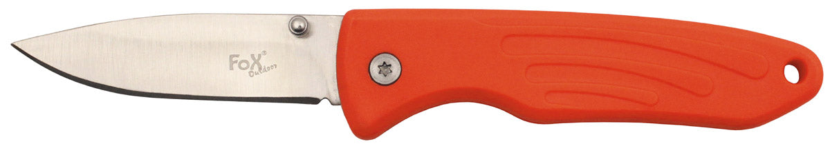 Cuțit Pliabil Einhand Portocaliu FoxOutdoor - Lamă 8cm, Mâner TPR