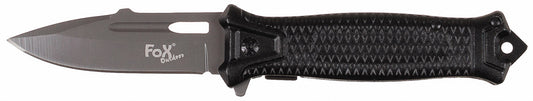 Cuțit Pliabil "Snake" Einhand Negru FoxOutdoor - Deschidere One-Hand, Mâner Metal