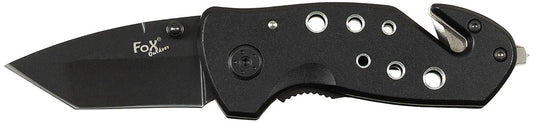 Cuțit Pliant Lama Tanto Negru FoxOutdoor - 15cm, Spărgător Geam