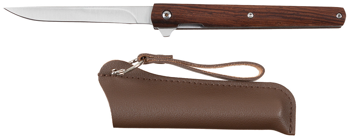 Cuțit Pliant "Slim" Einhand FoxOutdoor - Oțel 3Cr13, Mâner Lemn