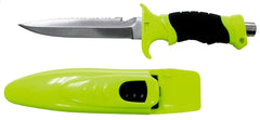 Cuțit Scufundare "Profi" Neon Galben FoxOutdoor - Lamă Mixtă, Spărgător Sticlă