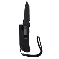 Cuțit Survival Lampă & Amorse Ignis Negru #9105 - Echipament Esențial