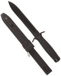 Cuțit Tactic Mil-Tec Combat cu Fierăstrău – Lamă 17 cm, Teacă ABS, Negru
