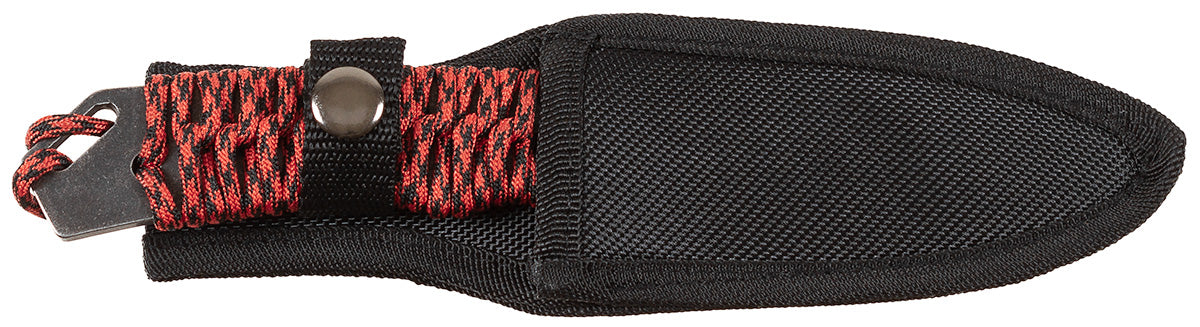 Cuțit tactic Redrope Negru/Roșu FoxOutdoor - Lamă oțel 3Cr13, Mâner paracord