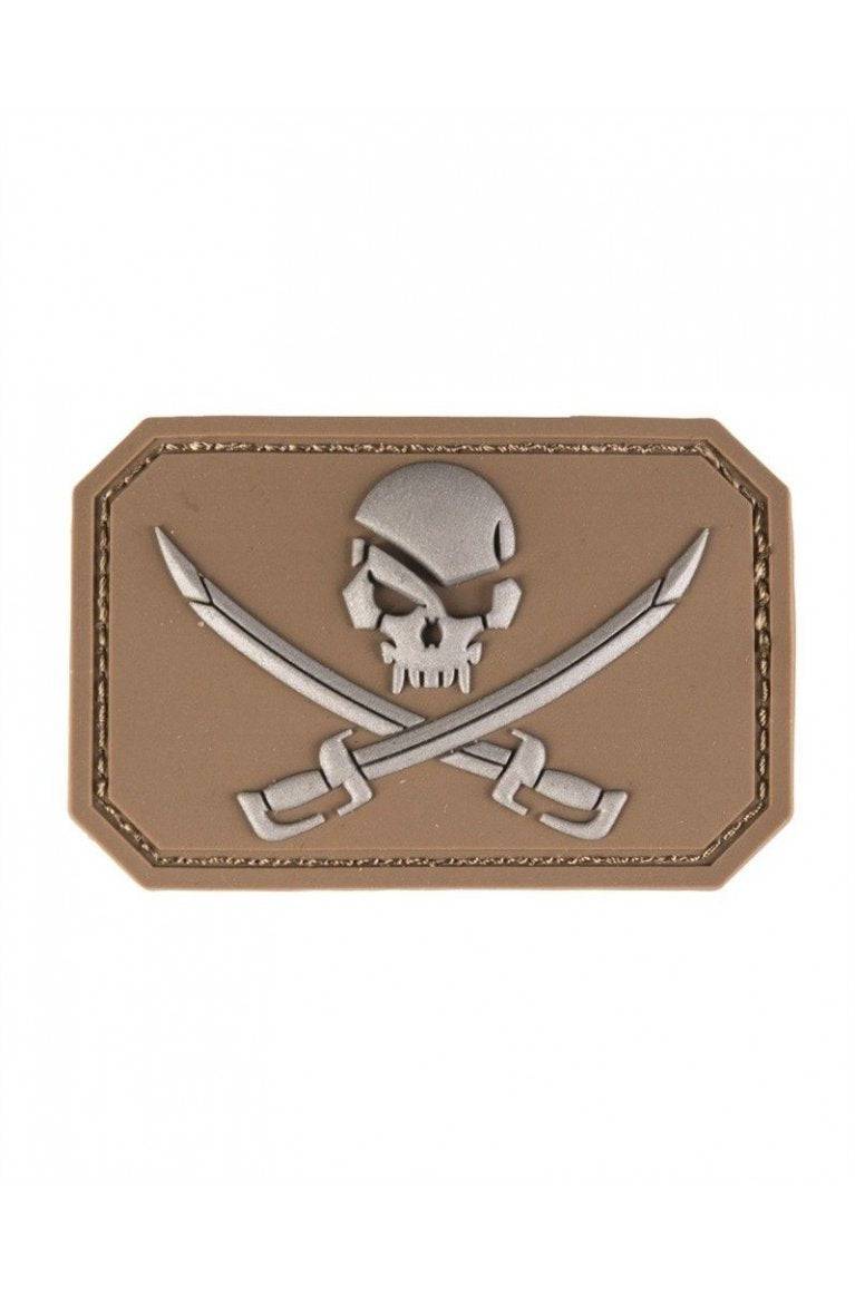 Dark Coyote Pvc Skull W.Swords 3D Patch W.Hook&Loop Cl.