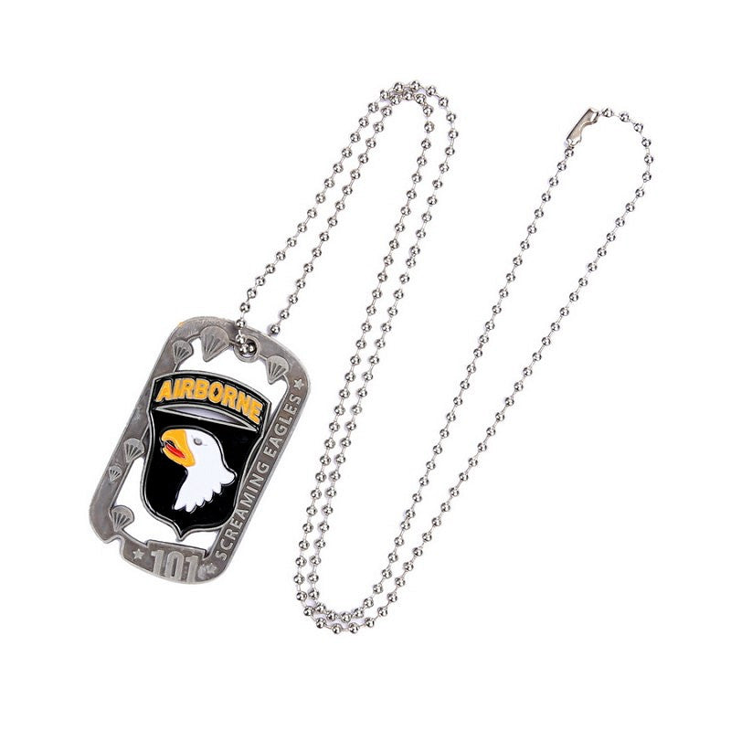 Dog tag 101st Airborne Zilver/Chrome - Simbol de Curaj și Onoare