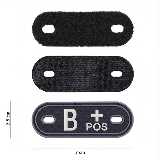 Dog Tag Identificare Sanguină B+ Pozitiv Negru - Siguranță Rapidă