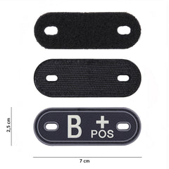 Dog Tag Identificare Sanguină B+ Pozitiv Negru - Siguranță Rapidă
