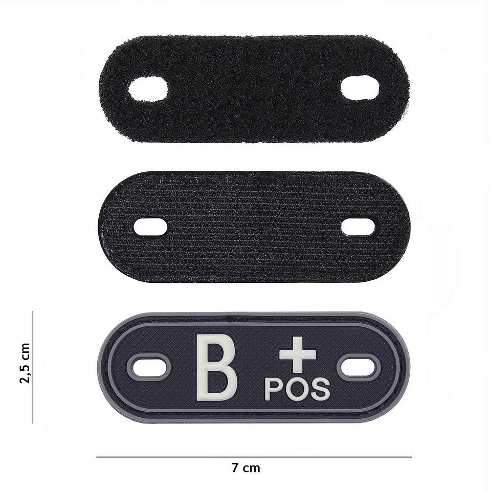 Dog Tag Identificare Sanguină B+ Pozitiv Negru - Siguranță Rapidă