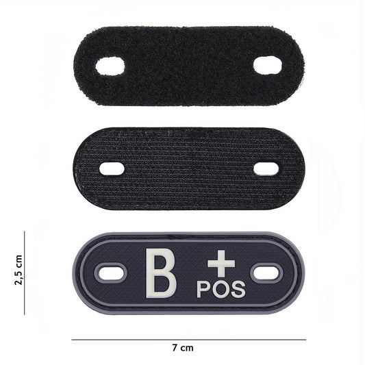 Dog Tag Identificare Sanguină B+ Pozitiv Negru - Siguranță Rapidă