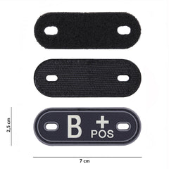 Dog Tag Identificare Sanguină B+ Pozitiv Negru - Siguranță Rapidă