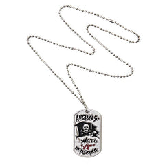 Dog Tag Jolly Rogers Argintiu/Crom - Declarația Ta de Neînfricare