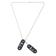 Dog Tag PVC Bloedgroep A- Negativ Negru - Identificare Crucială Urgentă