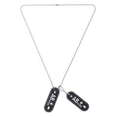 Dog Tag PVC Bloedgroep AB+ pozitiv Negru - Siguranță Esențială
