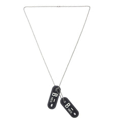 Dog Tag PVC Grupa Sanguină B- Negativ Negru - Esențial pentru Siguranță Tactică