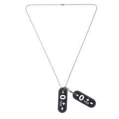 Dog Tag Set Bloedgroep O+ Pozitiv Negru - Identificare Vitală Rapidă