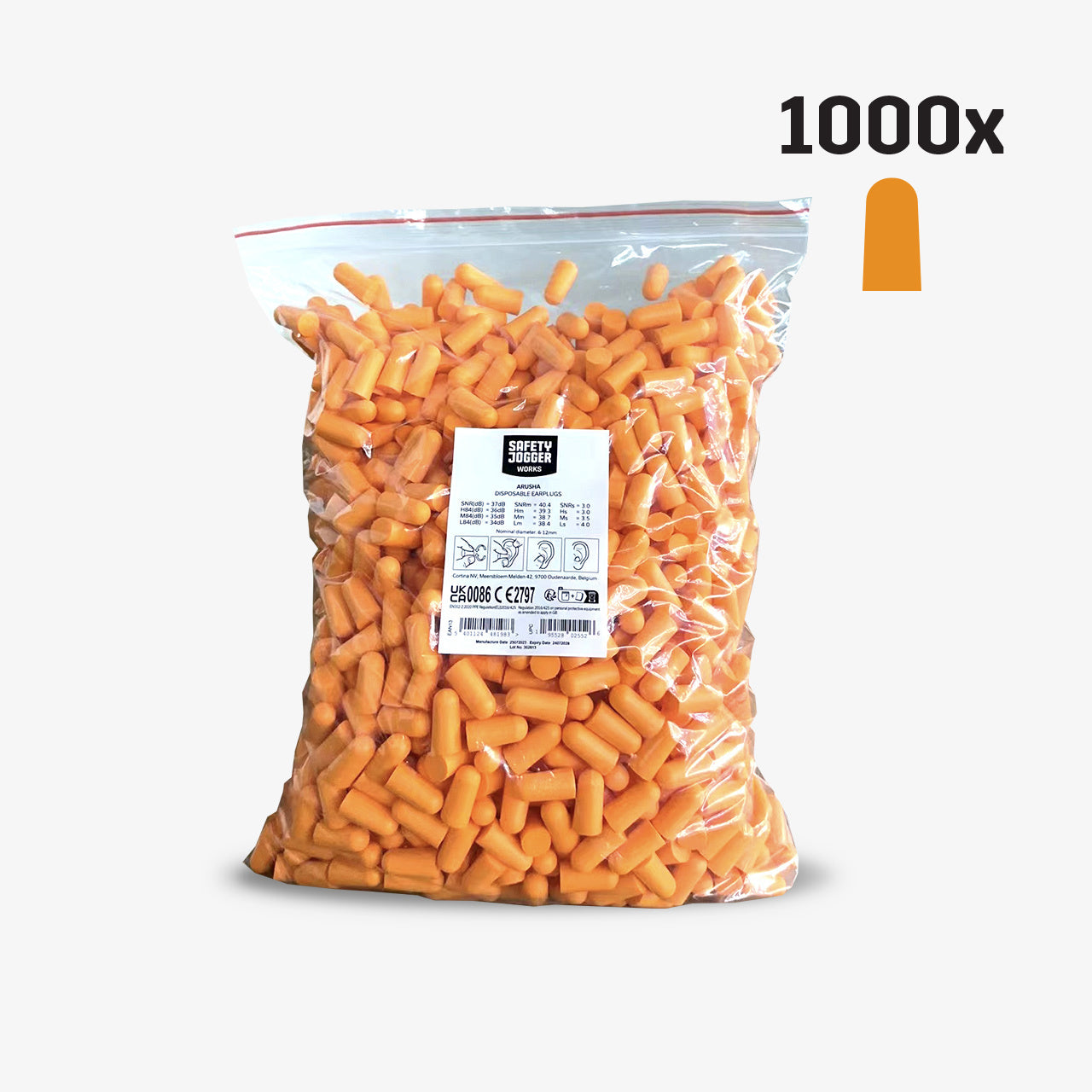 Dopuri de urechi Arusha Refill 1000PC Safety Jogger