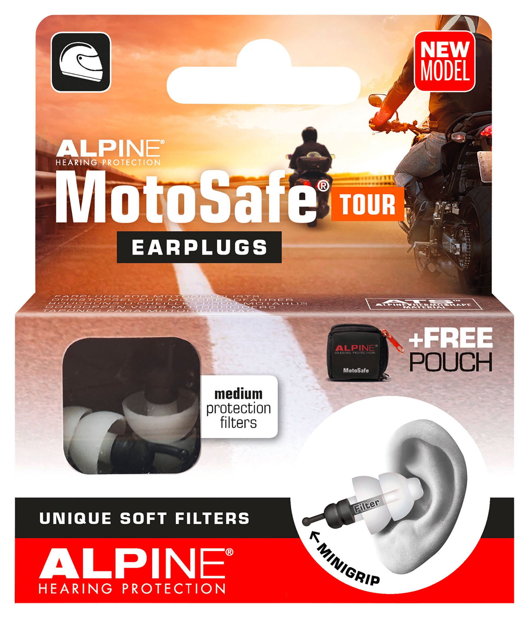 Dopuri de urechi MotoSafe Tour Alpine - Protecție auditivă moto