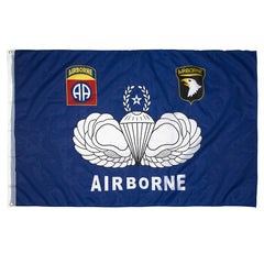 Drapel Airborne Emblema Albastru - Semnul Tău de Forță și Devotament