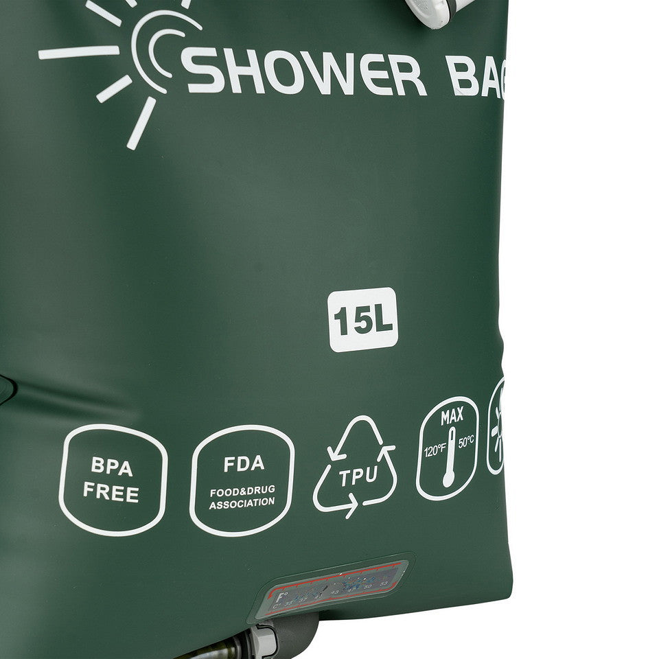 Duș Portabil Camping Premium 15L Verde - Igienă Impecabilă Off-Grid