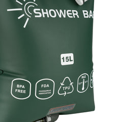 Duș Portabil Camping Premium 15L Verde - Igienă Impecabilă Off-Grid