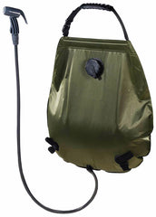 Duș Solar Deluxe 20L Oliv MFH - Termometru, Încălzire Solară