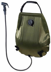 Duș Solar Deluxe 20L Oliv MFH - Termometru, Încălzire Solară