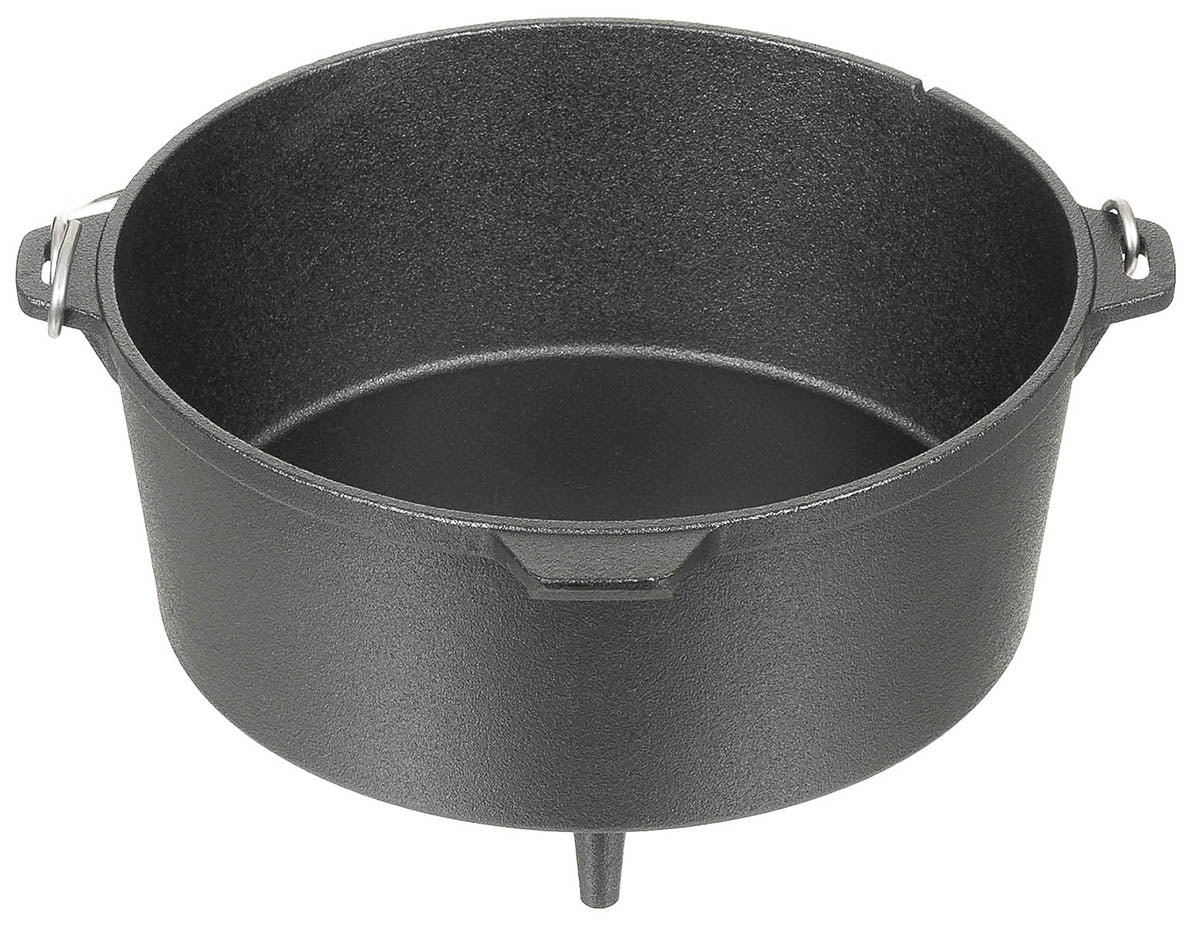 Dutch Oven Feuertopf Negru FoxOutdoor - 5.7L, Fontă, Capac-Tigaie