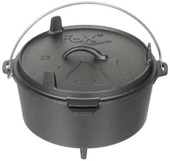 Dutch Oven Feuertopf Negru FoxOutdoor - 5.7L, Fontă, Capac-Tigaie