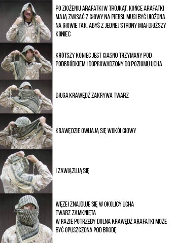Eșarfă Shemagh M-Tac - Olive/Negru, Bumbac 100%