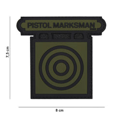Ecuson 3D PVC Marksman Pistol Verde - Afirmă-ți Precizia Tacticală
