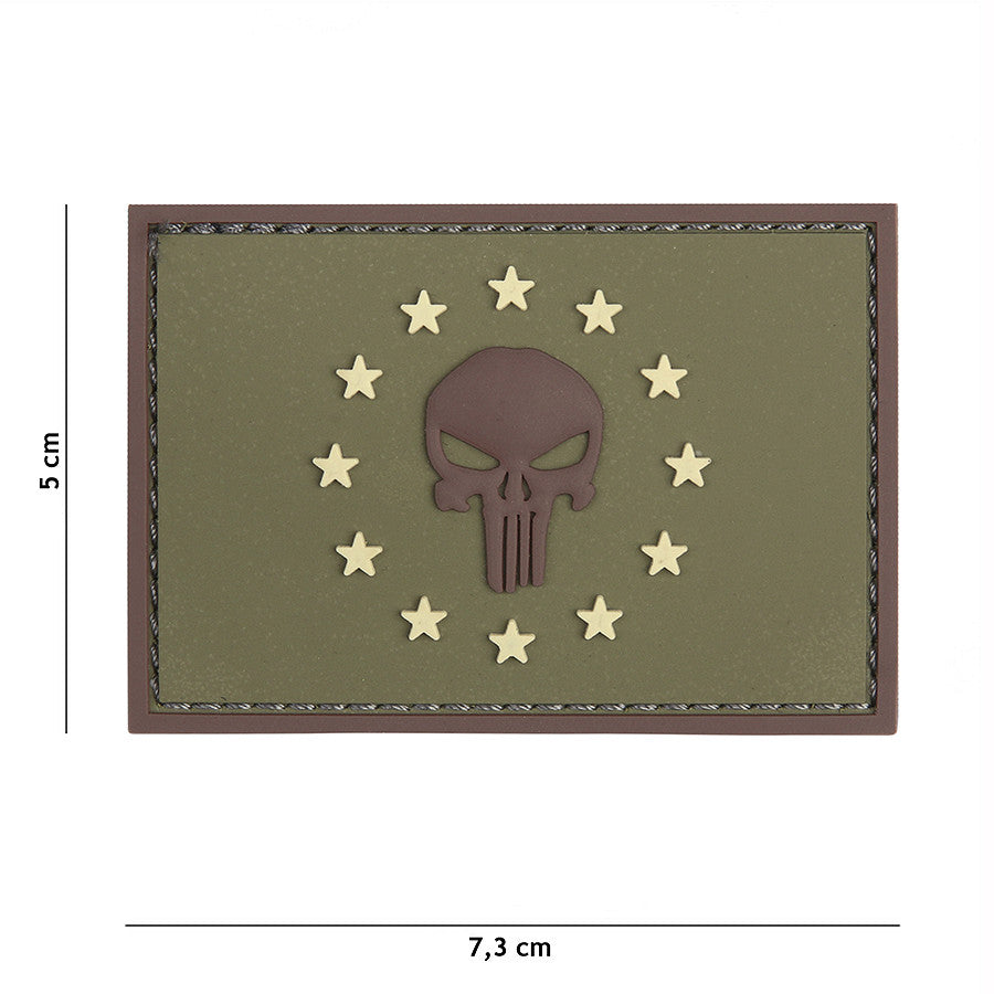 Ecuson 3D PVC Punisher EU Verde - Afirmă-ți Atitudinea, Durabilitate Maximă