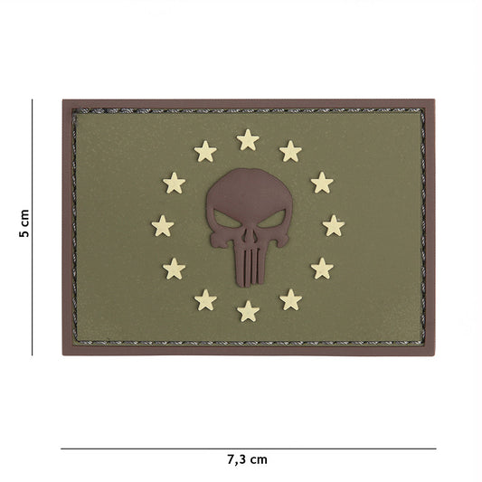 Ecuson 3D PVC Punisher EU Verde - Afirmă-ți Atitudinea, Durabilitate Maximă