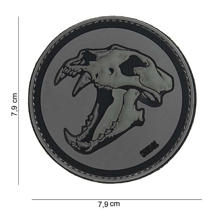 Ecuson 3D PVC Sabertooth Tiger Gri Tactical - Afirmă-ți Forța