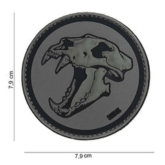 Ecuson 3D PVC Sabertooth Tiger Gri Tactical - Afirmă-ți Forța