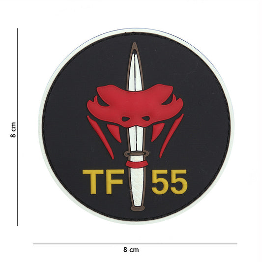 Ecuson 3D PVC TF-55 Negru - Identitate Tactică Incontestabilă