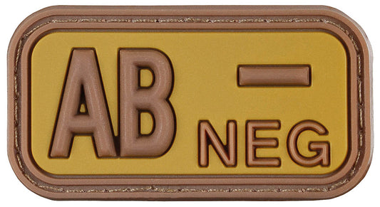 Ecuson Velcro Grupa Sanguină AB NEG 3D Maro-Kaki MFH - Cauciuc, 5x2.5 cm