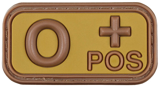 Ecuson Velcro Grupă Sanguină O POS 3D Braun-Khaki MFH - Cauciuc, 5x2.5cm