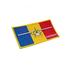 Ecusonul aviație – Drapel România cu model avion SAVANNAH