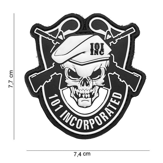 Embleem 3D PVC 101 Incorporated Negru - Afirmă-ți Identitatea Tactică