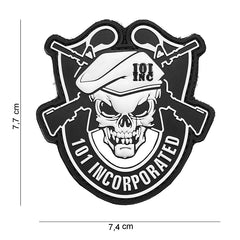 Embleem 3D PVC 101 Incorporated Negru - Afirmă-ți Identitatea Tactică