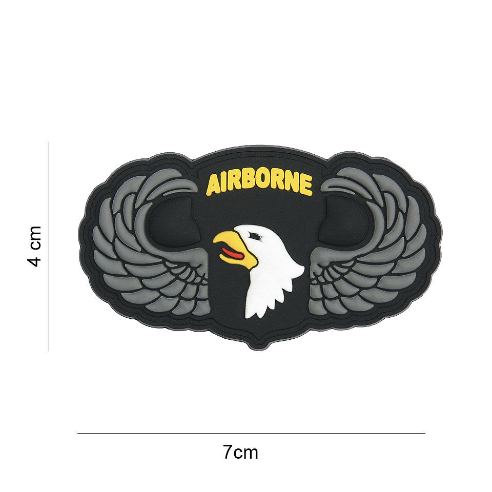 Embleem 3D PVC 101st Airborne Zilver - Semn de Elită Autentic