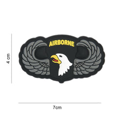 Embleem 3D PVC 101st Airborne Zilver - Semn de Elită Autentic