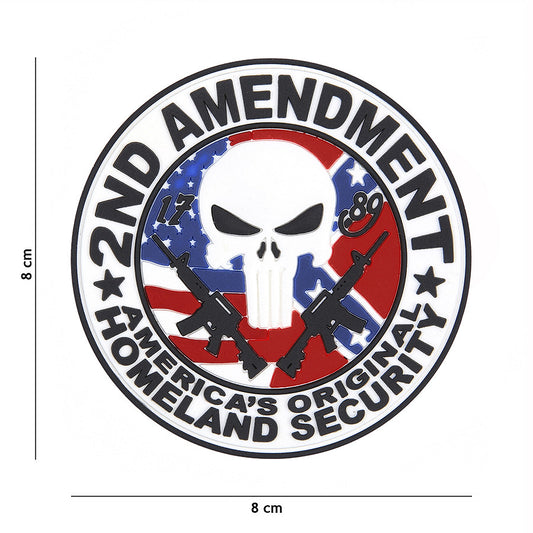 Embleem 3D PVC 2nd Amendment Punisher - Afirmă-ți Convingerile Fără Compromis