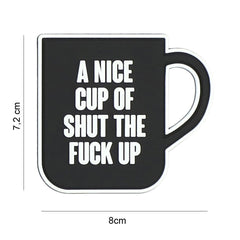 Embleem 3D PVC "A nice cup" Negru - Identitate Tactica Impecabila