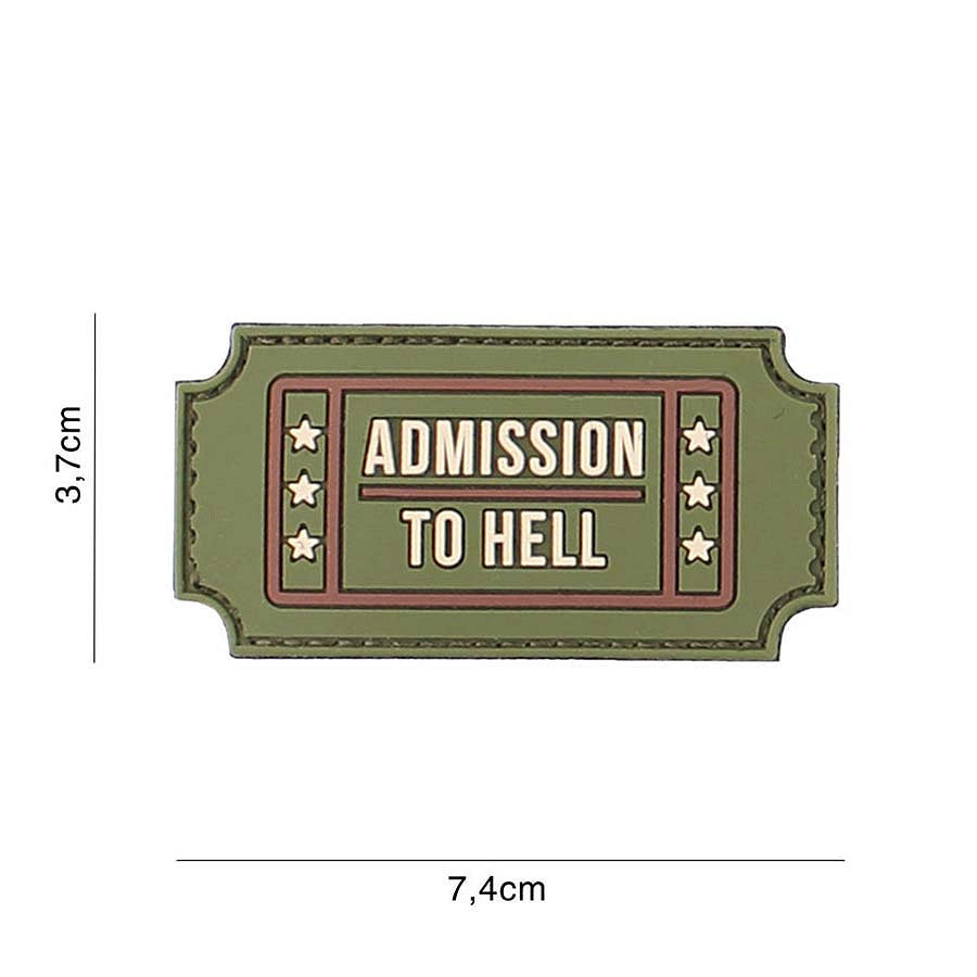 Embleem 3D PVC Admission to Hell #3135 - Declară-ți Atitudinea Neînfricată
