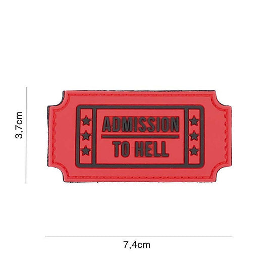 Embleem 3D PVC Admission to Hell Roșu - Declară-ți Forța Fără Cuvinte
