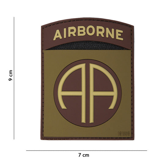 Embleem 3D PVC Airborne 82nd Verde/Maro - Onorează Elitele Airborne
