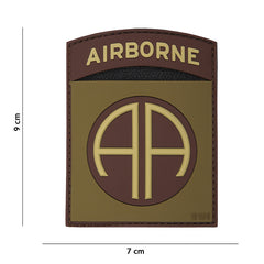 Embleem 3D PVC Airborne 82nd Verde/Maro - Onorează Elitele Airborne